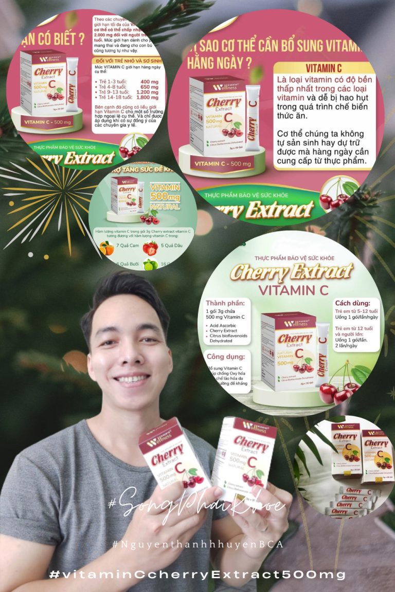 Thực phẩm bảo vệ sức khỏe Cherry Extract VitaminC  chính hãng