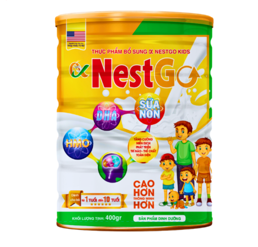 Thực phẩm Sữa Alpha Nest Go Kids, tăng cường miễn dịch (Lon 400g)
