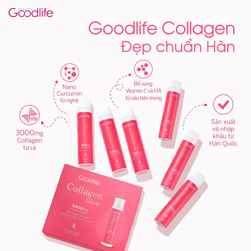 Nước uống Goodlife Collagen Glow (Hộp 10 ống) - Ảnh 6