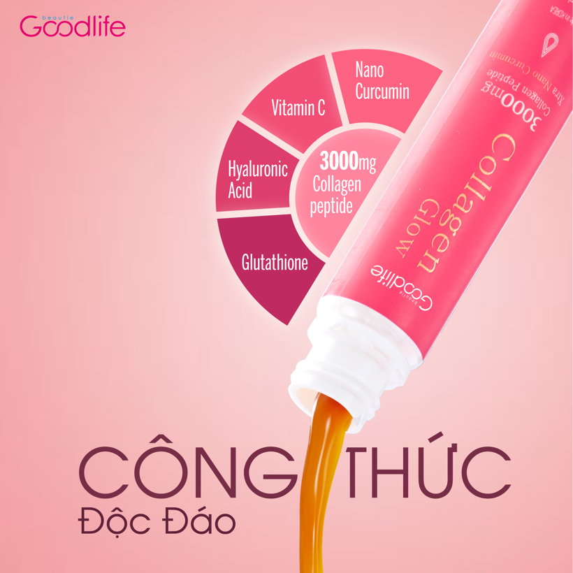 Nước uống Goodlife Collagen Glow (Hộp 10 ống) - Ảnh 4