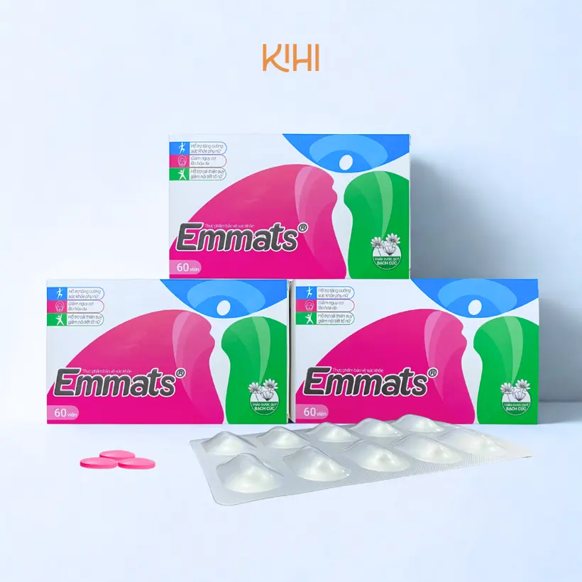 Emmats hỗ trợ cân bằng nội tiết tố (60 viên) khí sắc, thăng hoa - Ảnh 2