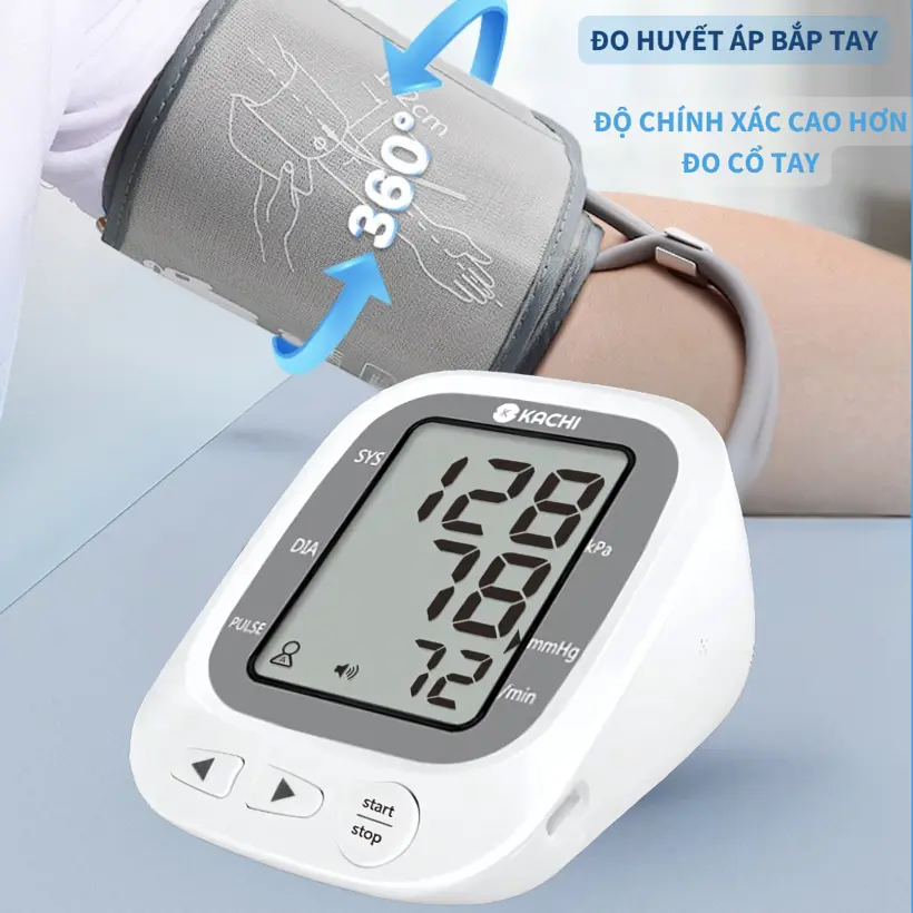 Máy đo huyết áp bắp tay Kachi JN-163B- kết quả tiếng Việt - Ảnh 6