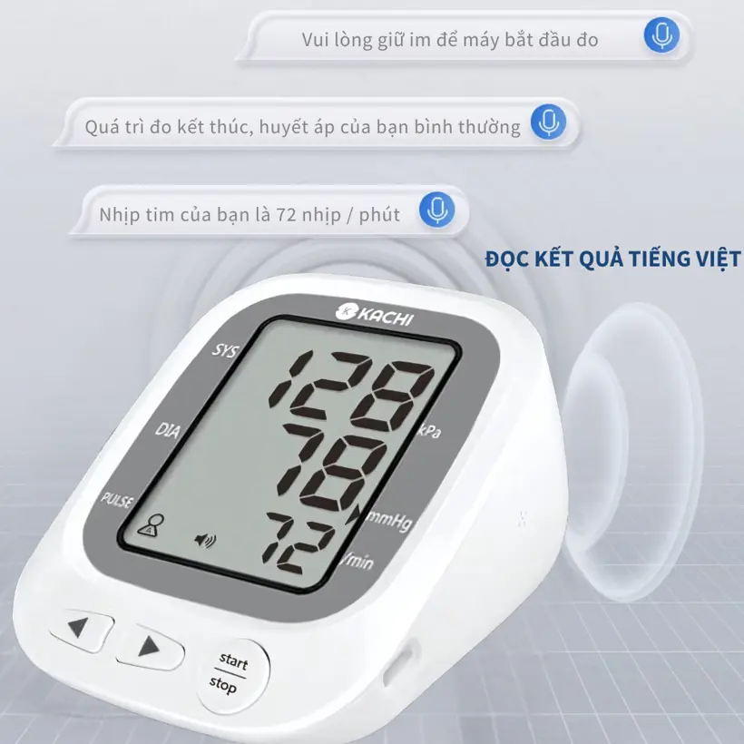 Máy đo huyết áp bắp tay Kachi JN-163B- kết quả tiếng Việt - Ảnh 5