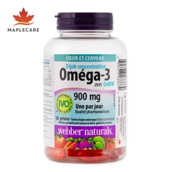 WEBBER NATURALS Triple Strength Omega-3 900mg + Coq10 (80v)