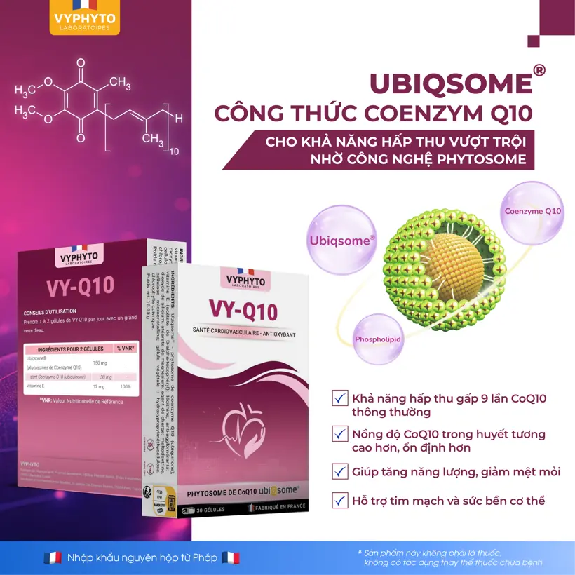 VY-Q10 - tốt cho tim mạch, Bổ sung Coenzyme Q10 - Ảnh 3